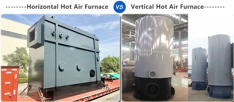 horizontal hot air furnace VS vertical hot air furnace